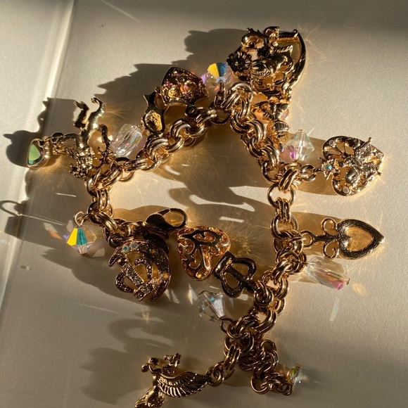 Kirks Folly Aurora Borealis style SWAROVSKI Crystal gold tone bracelet - Picture 11 of 16